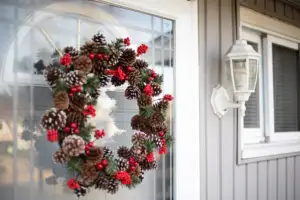 pest-free winter; wreath on door